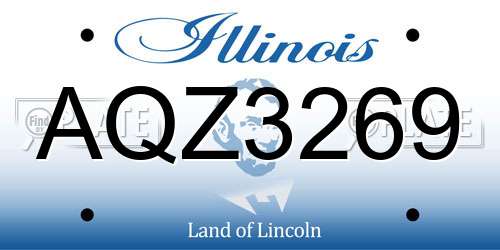 AQZ3269 Illinois License Plate