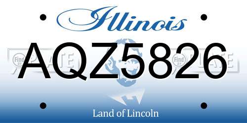 AQZ5826 Illinois License Plate