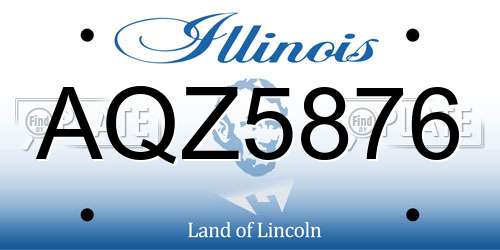 AQZ5876 Illinois License Plate