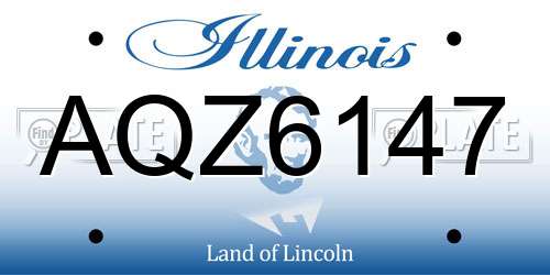 AQZ6147 Illinois License Plate