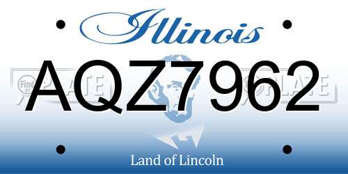 AQZ7962 Illinois License Plate