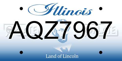 AQZ7967 Illinois License Plate