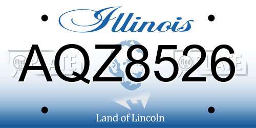 AQZ8526 Illinois License Plate