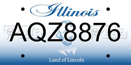 AQZ8876 Illinois License Plate
