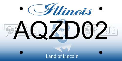 AQZD02 Illinois License Plate