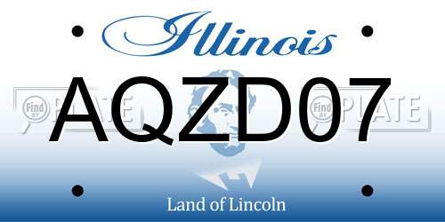 AQZD07 Illinois License Plate