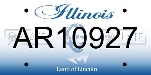 AR10927 Illinois License Plate
