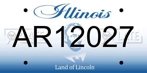 AR12027 Illinois License Plate