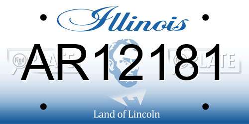 AR12181 Illinois License Plate