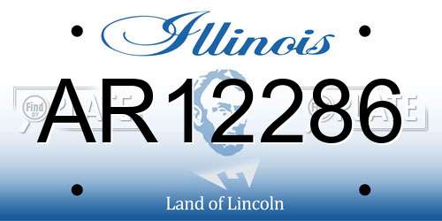 AR12286 Illinois License Plate