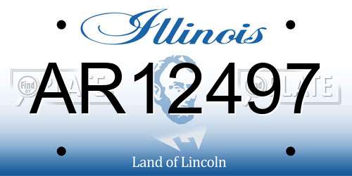 AR12497 Illinois License Plate