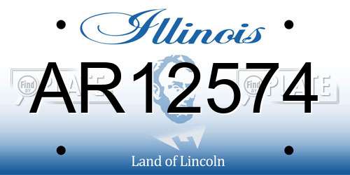 AR12574 Illinois License Plate