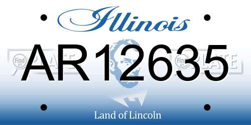 AR12635 Illinois License Plate