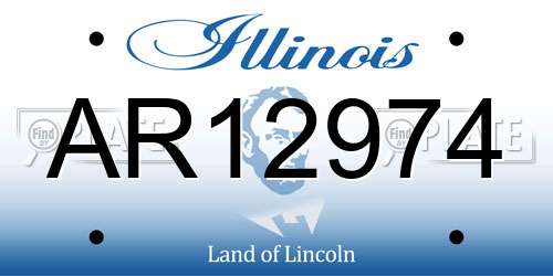 AR12974 Illinois License Plate