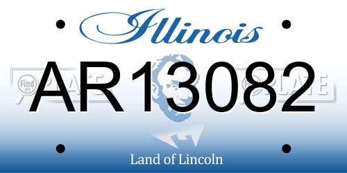 AR13082 Illinois License Plate