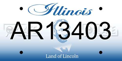 AR13403 Illinois License Plate