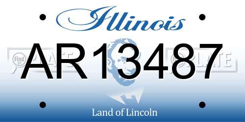 AR13487 Illinois License Plate