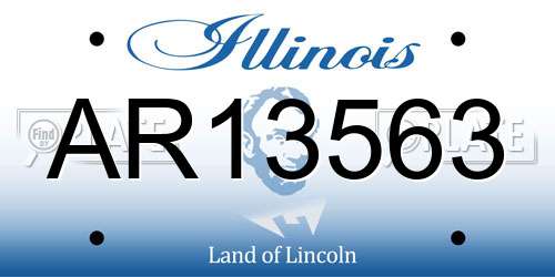 AR13563 Illinois License Plate