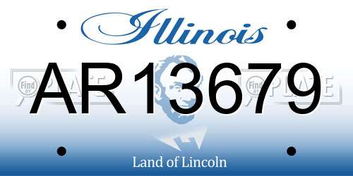 AR13679 Illinois License Plate