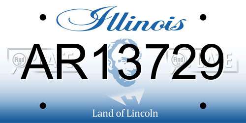 AR13729 Illinois License Plate