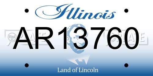 AR13760 Illinois License Plate