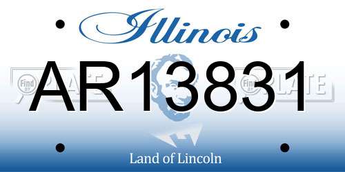 AR13831 Illinois License Plate