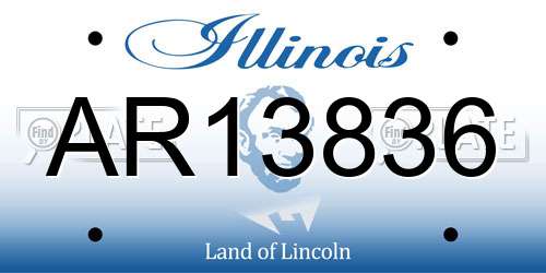 AR13836 Illinois License Plate
