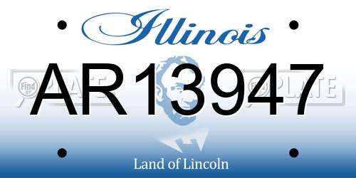 AR13947 Illinois License Plate