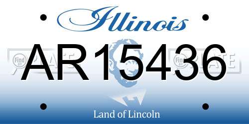 AR15436 Illinois License Plate