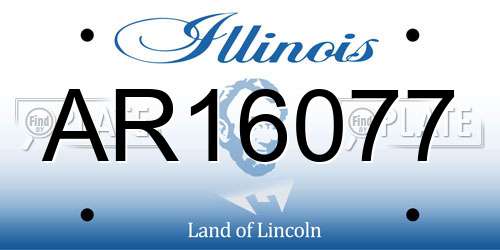 AR16077 Illinois License Plate