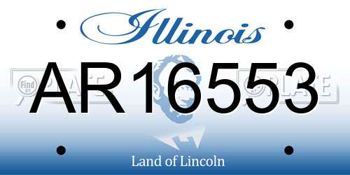 AR16553 Illinois License Plate