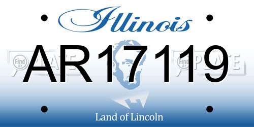 AR17119 Illinois License Plate