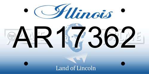 AR17362 Illinois License Plate