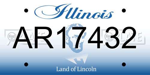 AR17432 Illinois License Plate