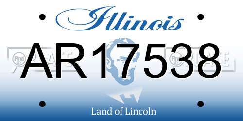 AR17538 Illinois License Plate