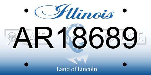 AR18689 Illinois License Plate