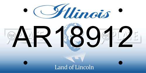 AR18912 Illinois License Plate