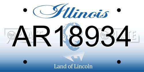 AR18934 Illinois License Plate