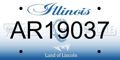 AR19037 Illinois License Plate