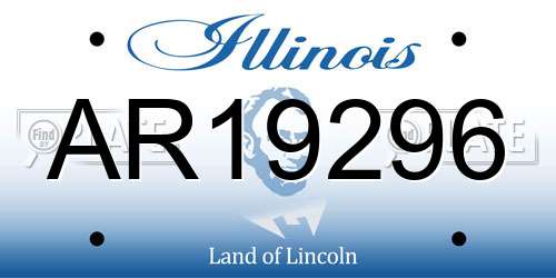 AR19296 Illinois License Plate