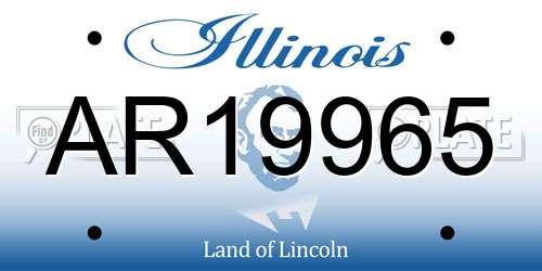 AR19965 Illinois License Plate