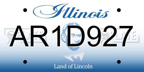 AR1D927 Illinois License Plate