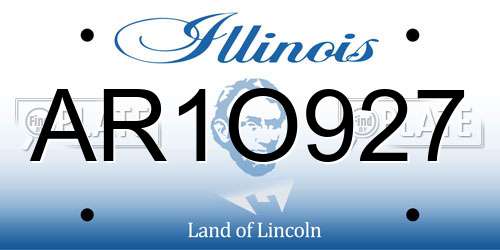 AR1O927 Illinois License Plate