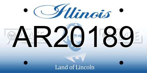 AR20189 Illinois License Plate