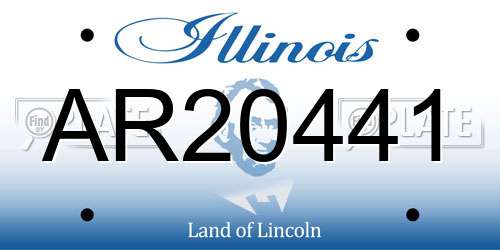 AR20441 Illinois License Plate