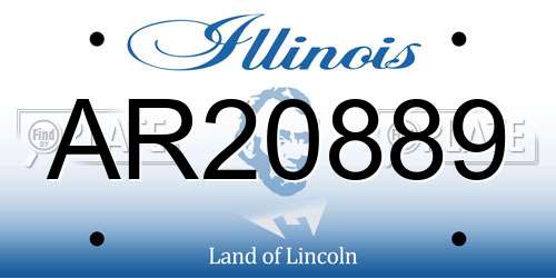 AR20889 Illinois License Plate