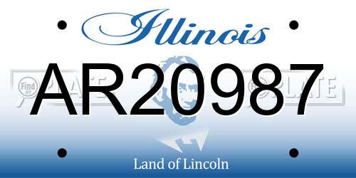 AR20987 Illinois License Plate