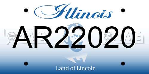 AR22020 Illinois License Plate