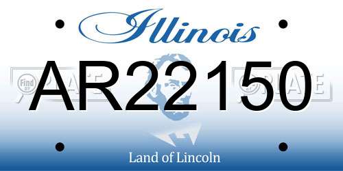 AR22150 Illinois License Plate