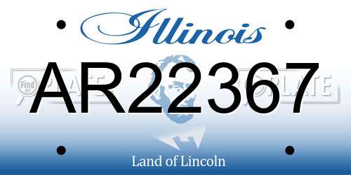 AR22367 Illinois License Plate